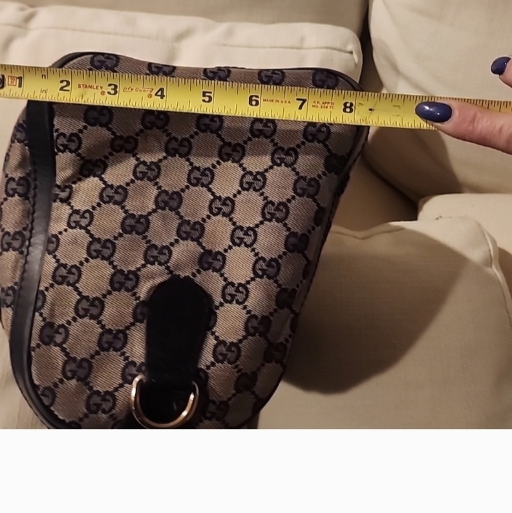 Gucci Blue and Red Stripe Monogram Bag - Picture 14 of 16